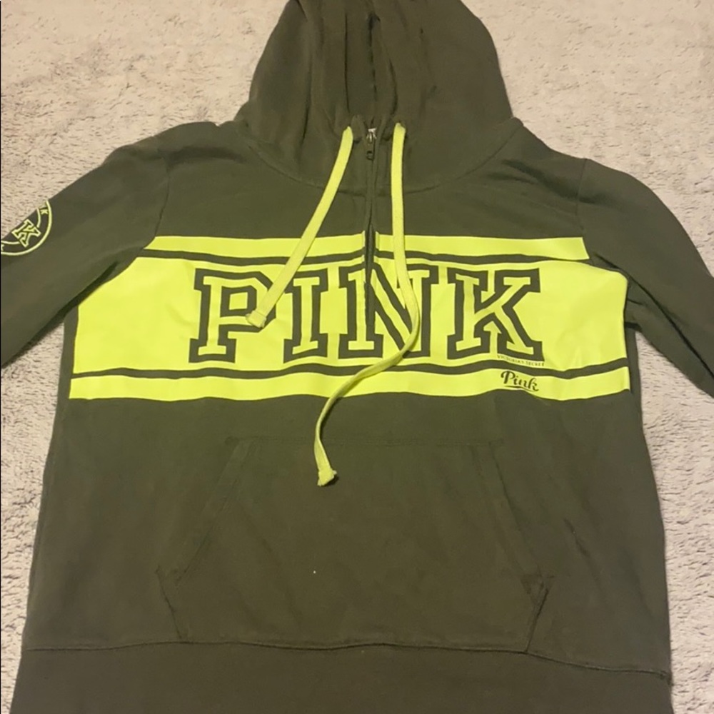 Pink Quarter Zip Sweatshirt, size large